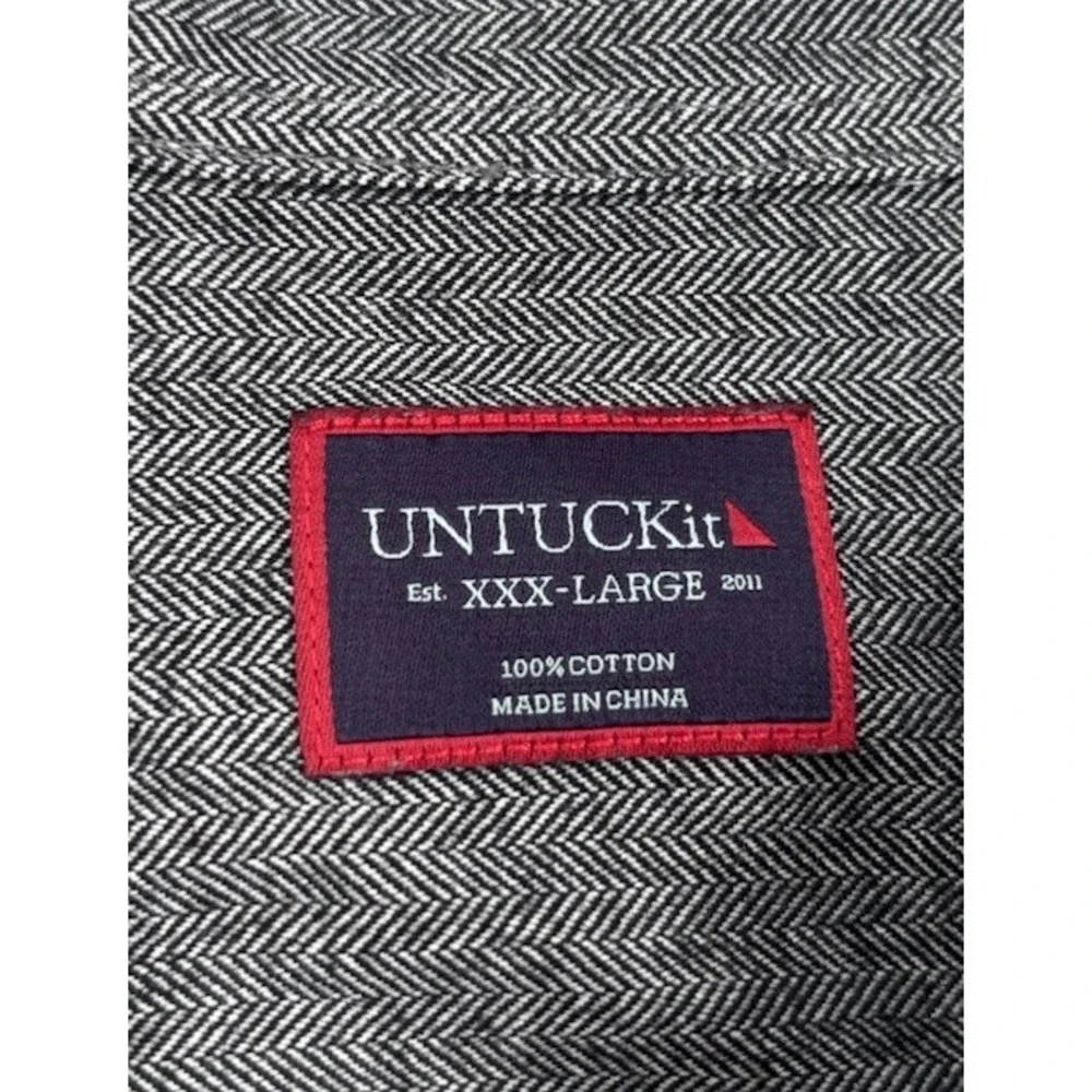 UNTUCKit‎ Men's 3XL Librando Cotton Gray Long Sleeve Dress Shirt